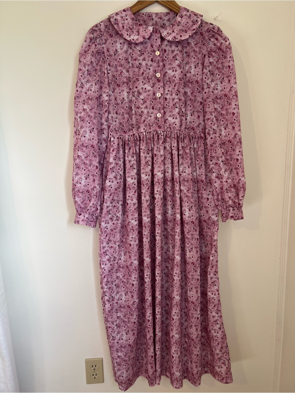 Pink Prairie Floral Long Sleeve Midi Dress